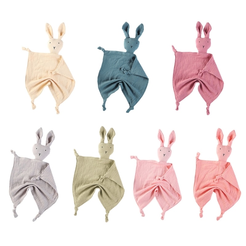 Cute Rabbit Doll Appease Towel Comfort Sleeping Cuddling Toy Baby Soothe Blanket Soft Gauze Bibs Teether Burp Cloth Gift