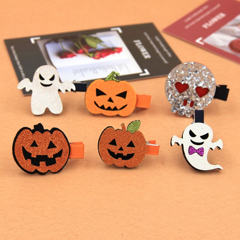 Halloween Baby Hairpins Cartoon Hair Clips Pumpkin Ghost Skull Girls Festival Supplies Prom Party Photo Props Gifts Accessories