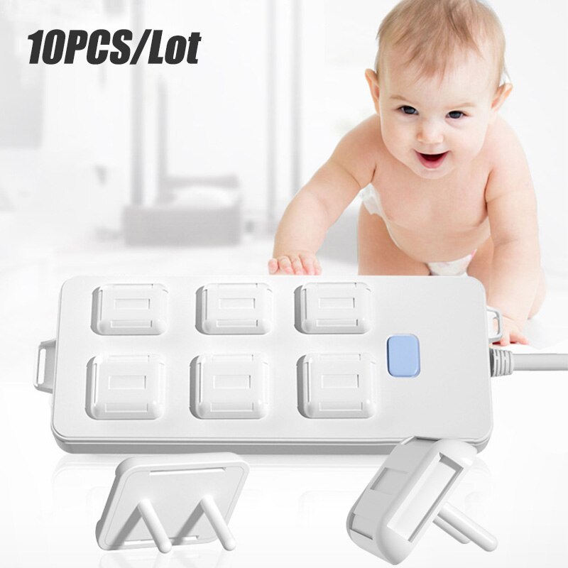 10Pcs/lot Kids Plug Protector 2 Holes Electrical Socket Cover Home Power Strip Protection Anti Electric Baby Safety Outlet Cover