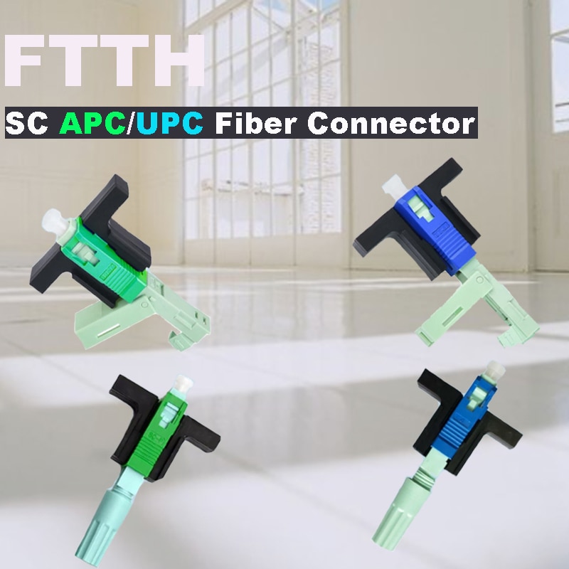 FASO 50-100Pcs SC UPC Optical Fiber Quick Connector SC FTTH Fiber Optic Fast Connector Embedded High Quality SC APC