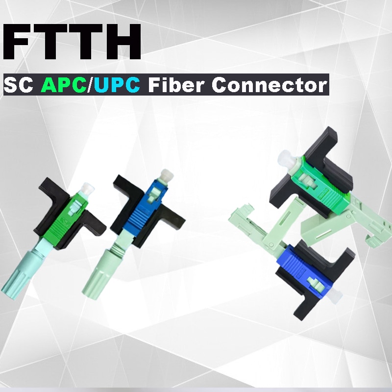 FASO 50/100Pcs SC UPC APC Single-Mode Fiber Optic SC Quick Connector FTTH Fiber Optic Fast Connector SC Connector