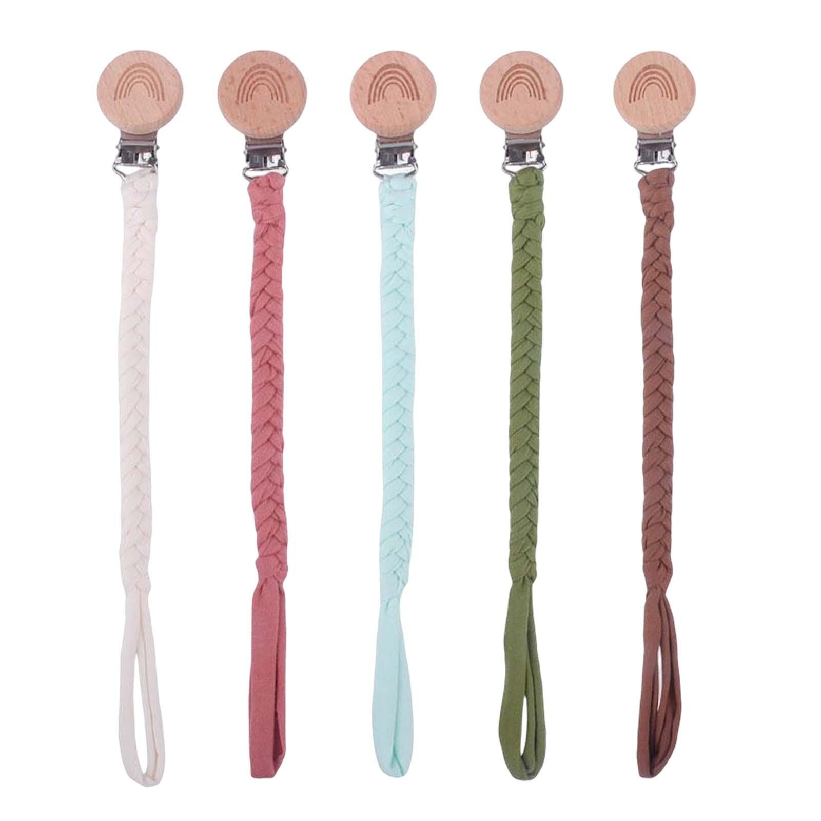 Dummy Clip Pacifier Chain Nipple Holder Rainbow Pattern Creative Durable Clip Nipple Chain for Birthday Gift Baby Shower Newborn
