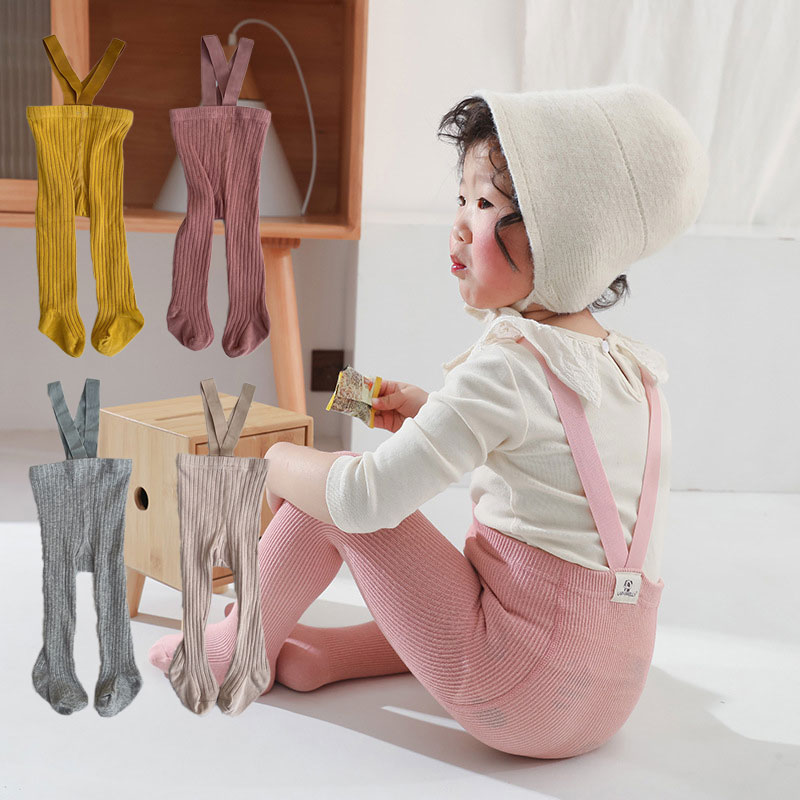 2022 Autumn Children's Pantyhose Candy Color Overalls for Kids Baby Boys Girls Tights Suspender Toddler Leggings Newborn Cl