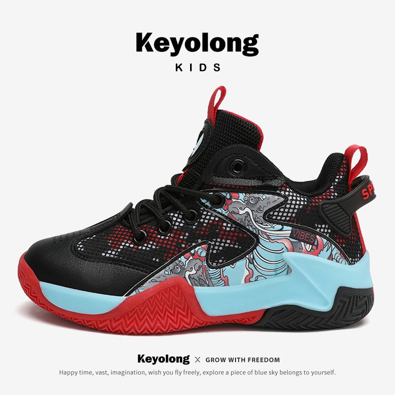 8-18Year Sport Basketball Kids Shoes Running Children Sneakers Breathable Boys Shoes Tennis Outdoor Sneakers Luxury Designer