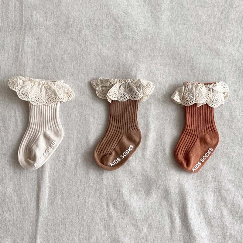 3 pairs/lot New Baby Socks Toddler Lace Sock Infant Girls Clothes Baby Socks Girl Newborn Infantil Kid Knee High Lace Socks