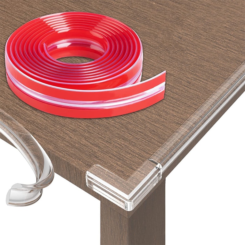Transparent PVC Baby Protection Strip With Double-Sided Tape Anti-Bumb Kids Safety Table Edge Furniture Guard Corner Protectors