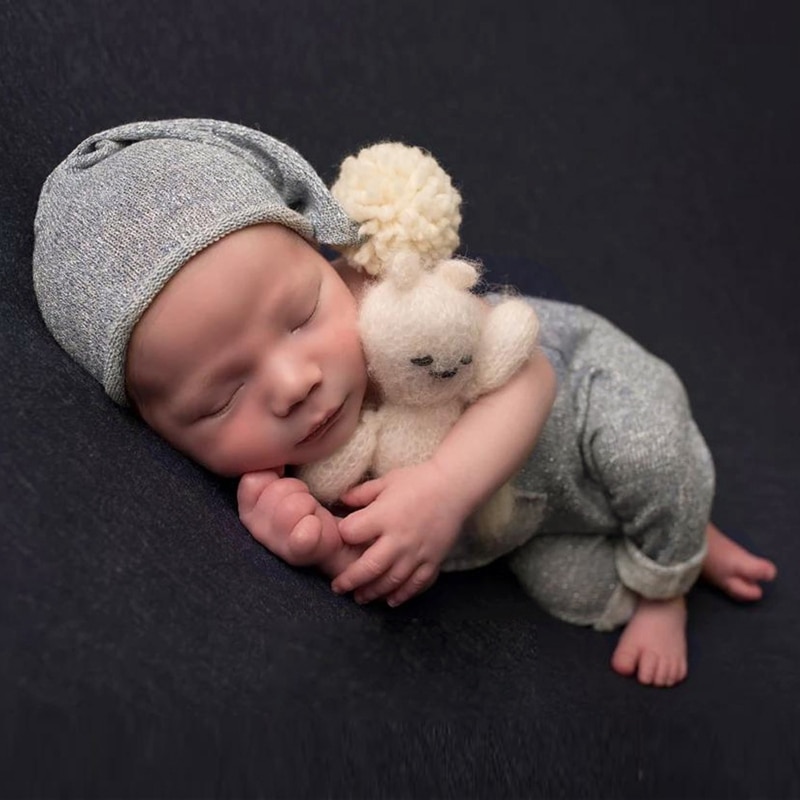 Newborns Photo Shoot Props Hat & Pants Set 2Pcs Baby Universal Clothes Outfit