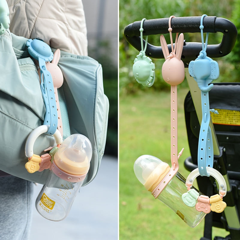 Silicone Anti-lost Chain Adjustable Straps Cartoon Pacifier Holder Bottle Chains Baby Accessories Teether Toy Stroller Lanyard
