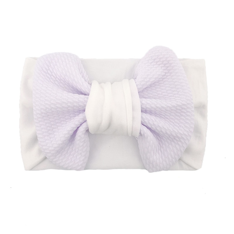 Q1FE rBaby Bowknot Headband Stretchy Turban Elastic Big Bows Hair Band Head Wrap Children Toddler Headwear
