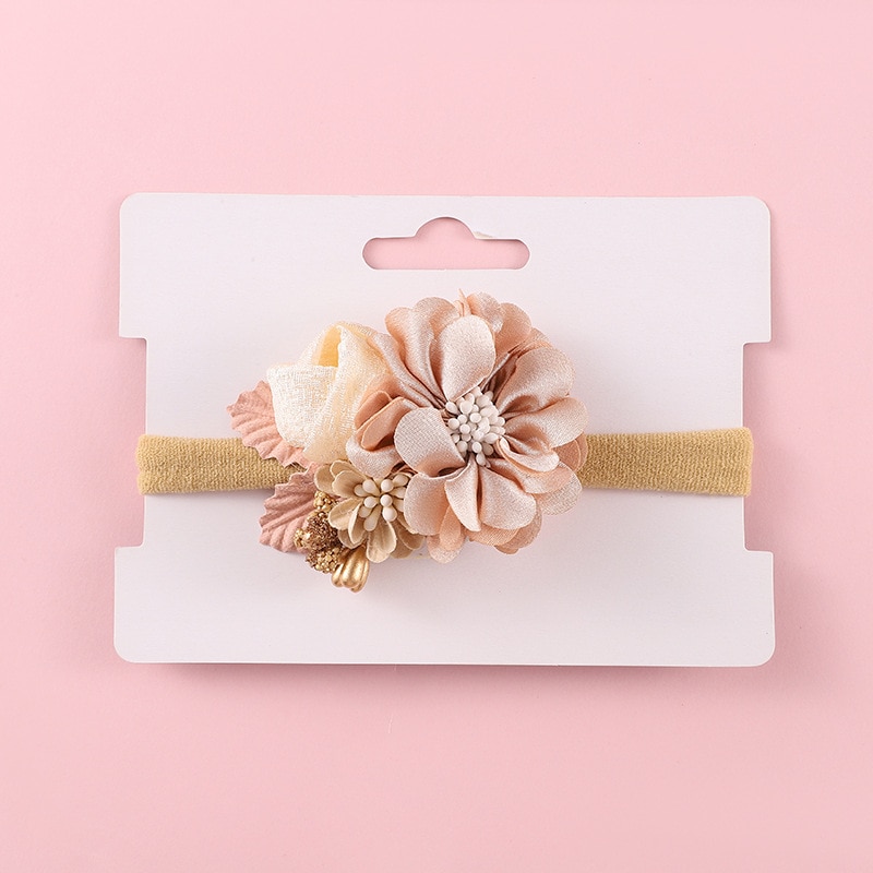 Children's Headdress Hair Band Sweet Princess Simulation Flower Boutique Fabric Elastic Retractable Hairpin Birthday Gift
