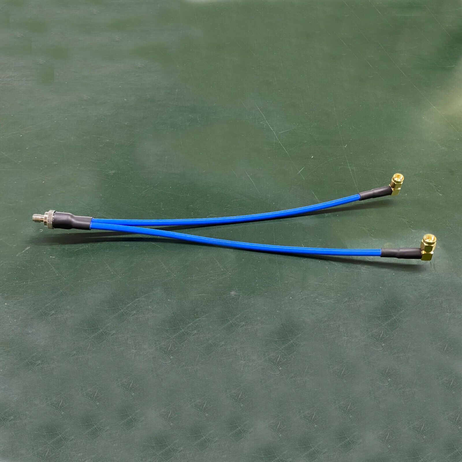 Y type 1x SMA Female to 2x SMA Male Right Angle Branch Cable RG402 Blue cable Coaxial Cable RF 50ohms High Quality Tangerrf