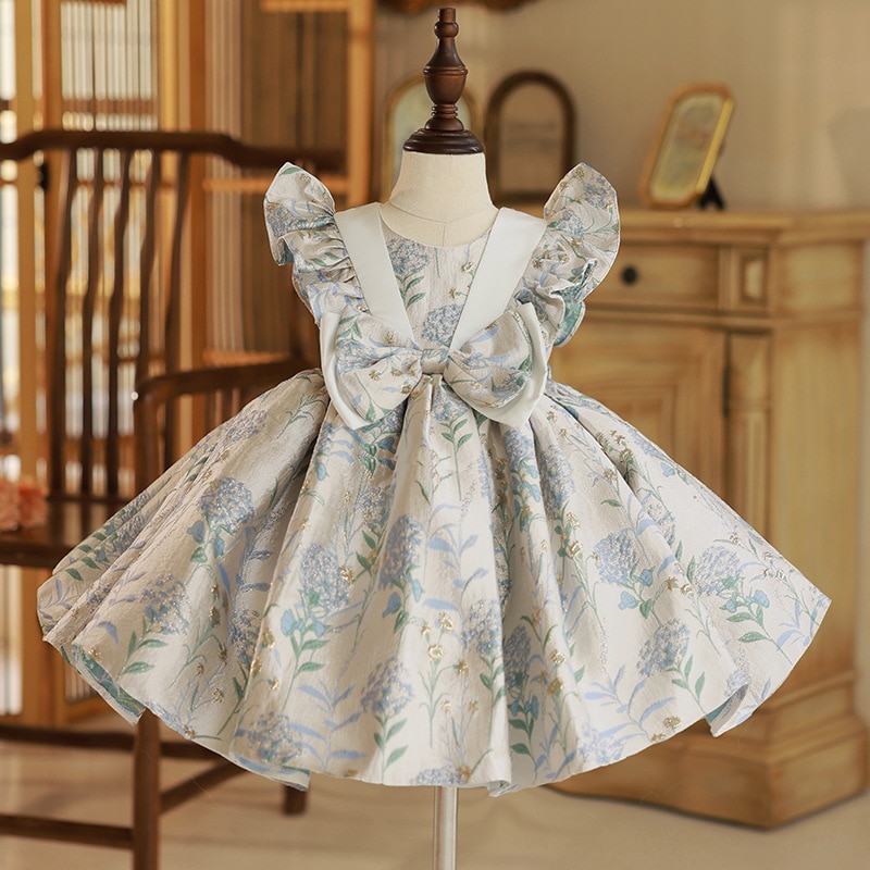 High end baby Baptism Flower Girl Dresses Kids Turkish Ball Gowns Spanish Children Birthday Party Dress For Easter Eid Christmas