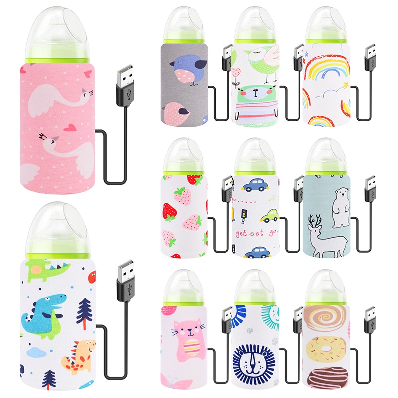 USB Milk Water Warmer Travel Stroller Insulated Bag Baby Nursing Bottle Heater Safe Kids Supplies for Outdoor Winter