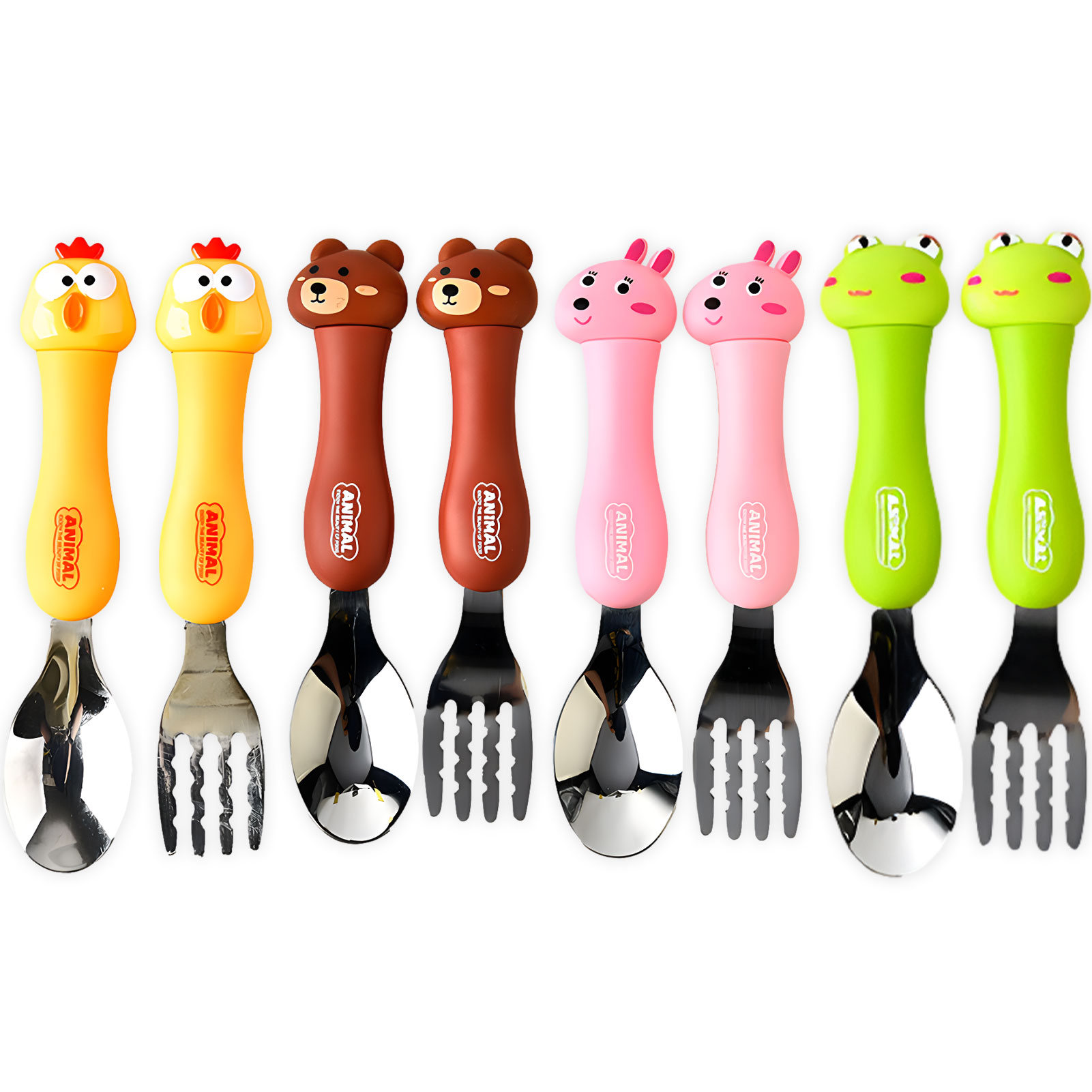 Baby Spoon And Fork Set Safety Stainless Steel Toddler Fork Spoon Set Kids Safe Utensils Children's Flatware Kids Cutlery S