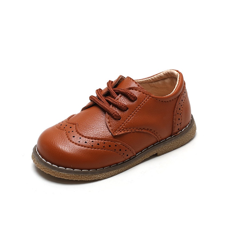 KIDS Leather Shoes Boys Girls Casual Shoes 1 2 3 4 5 6 Years Baby Soft Bottom Leather Shoes Children Outdoor Sneakers