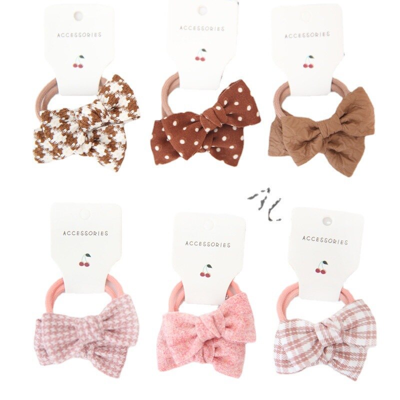 Sweet Hair Band Girls Hair Ties Bows-knot Elastic Rubber Band Flower Small Ball Scrunchies Baby Kids Hair Accessories