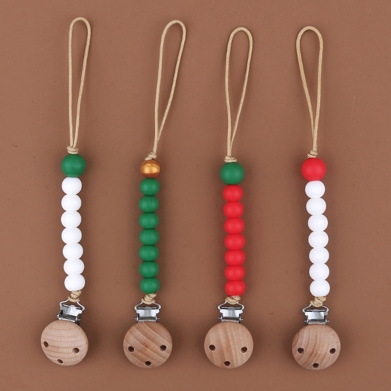 Baby Pacifiers Clips Silicone Teethers for Shower Gift Baby Pacifier Clip Baby Shower Presents Teething Beads G99C