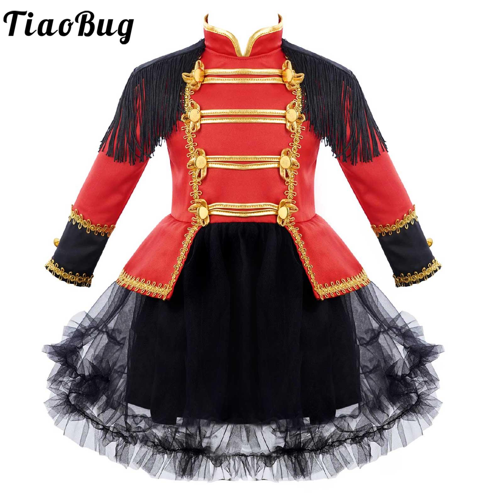 Baby Girls Toddler Circus Costume Halloween Cosplay Dress Long Sleeve Tassels Mesh Roleplay Clothes for Carnival Party Dress Up