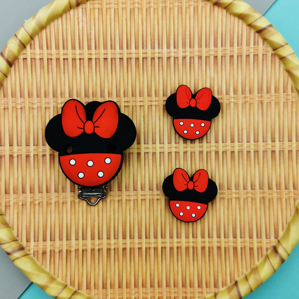 3PC/Set Baby Teether Silicone Beads Clips Cartoon Pendants DIY Pacifier Chain Accessories Baby Chew Nipple Holder Toys Gifts