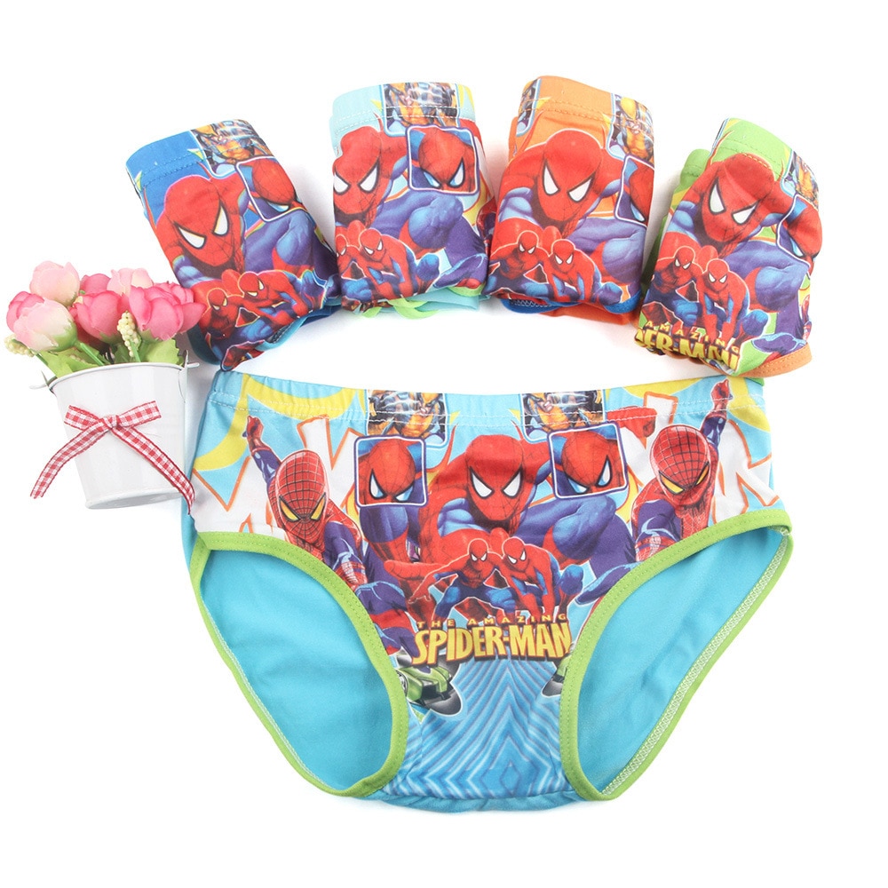 Disney Spiderman Boys Underwear Cartoon Pattern Modal Soft Baby Hero Children Breathable Boxer Shorts Panties Kid Underpant