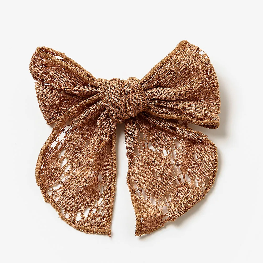 Girls Hair Clip Lace Big Bow Headdress Children Hair Accessories Cotton Hairpin Hollow Barrette Hairclip Cute Kids Hairgrips
