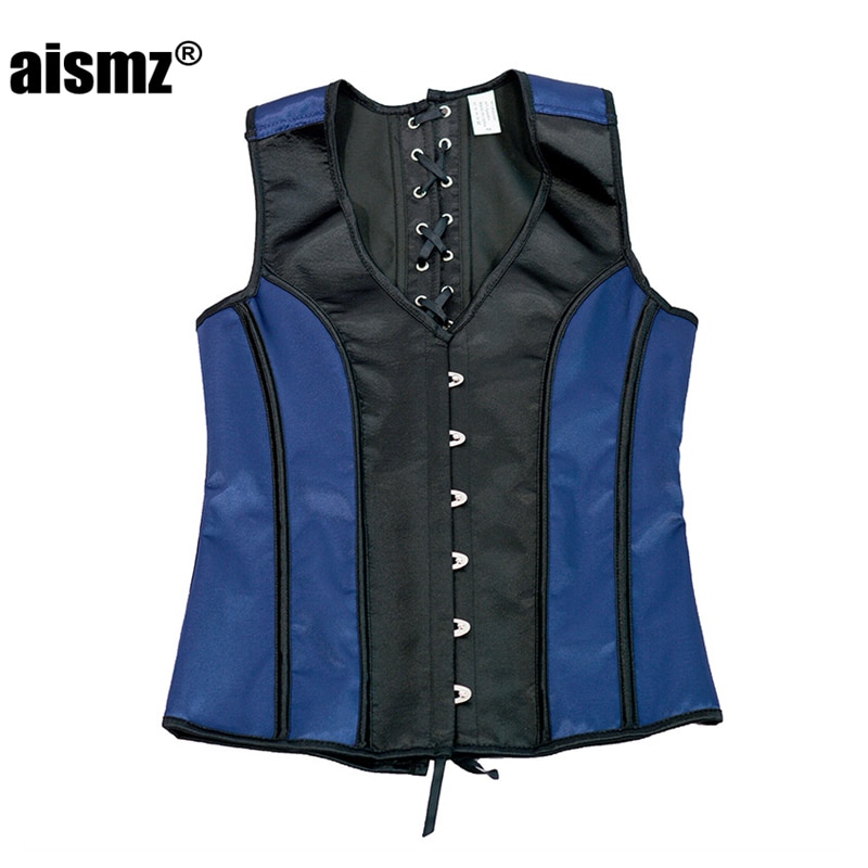 Aismz Corset Men Shapers Slim Fit Tank Top Shapewear Chest Binder Waistcoat Vest Jacket Steampunk Gothic Corset Man Underwear