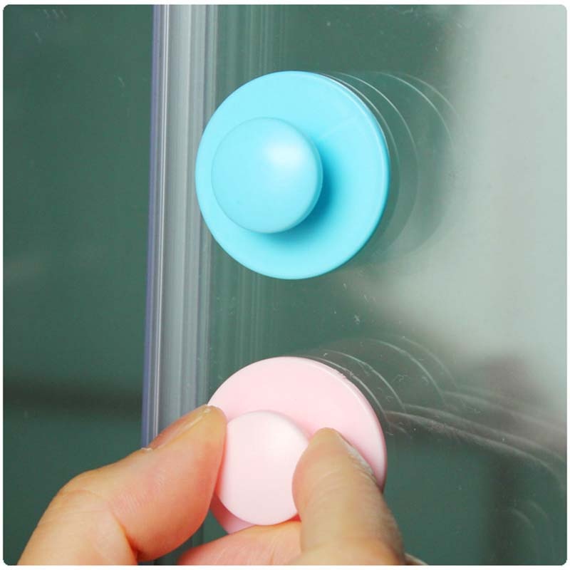 3pcs/set Round Double Self-adhesive Safety Bath Door Handle Cabinet Knobs Furniture Handles Door Drawer Accessory