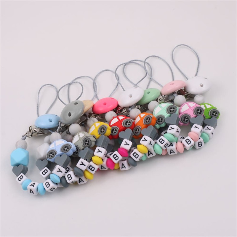Explosive Silicone Personalized Baby Pacifier Clip With Name Bunny Pacifier Chain Dinosaur Silicone Customizable Baby Name