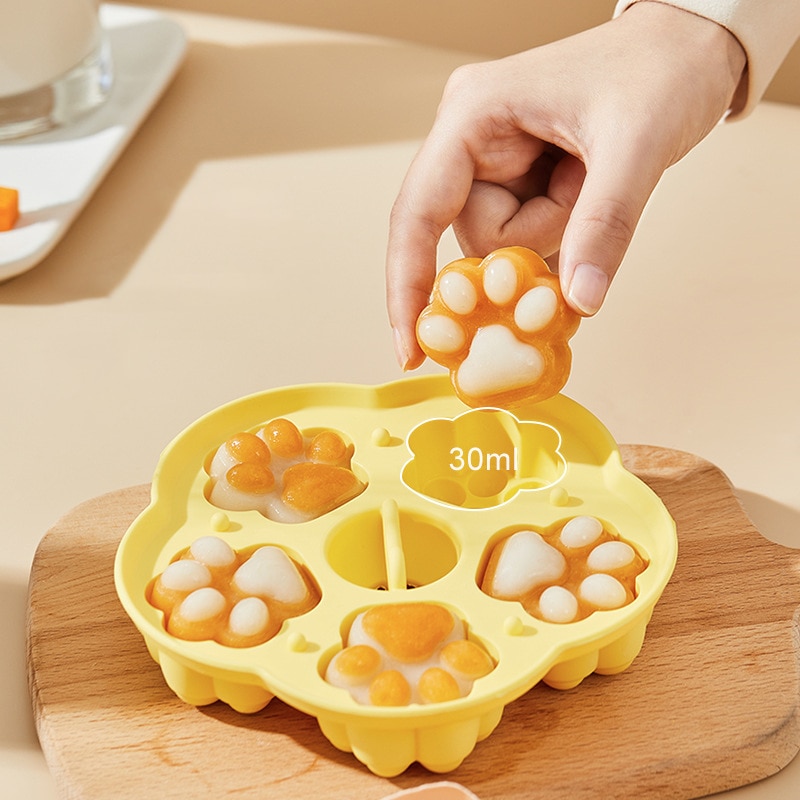 Cat Claw Steamed Cake Silicone Mold Baby Food Supplement Tool DIY Chocolate Pudding Jelly Homemade Mold Baby Feeding Accessories