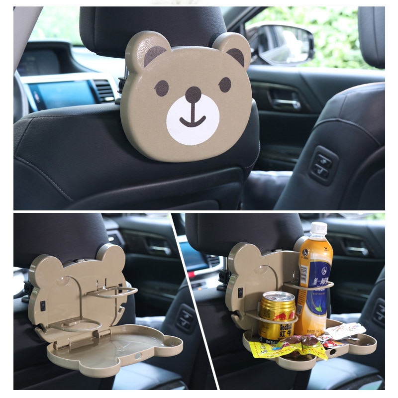 Baby Dinner Plate for Car Accessorie Feeding Food Tableware Cartoon Bear Children Dishes Eating Dinnerware Kids Anti-fall Dishes
