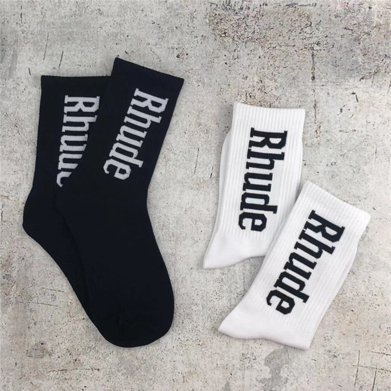 Socks men's and women's street tide brand hip-hop black and white simple trend cotton socks
