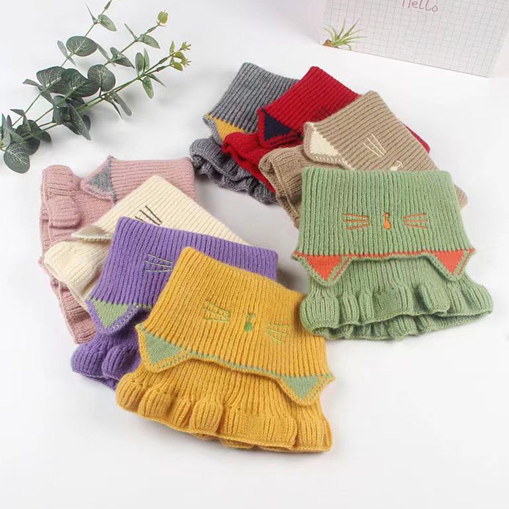 Winter Baby Scarf Cute Cartoon Rabbit Plush Solid Color Kids Neck Warmer Outdoor Warm Faux Fur Girls Boys Children Scarves