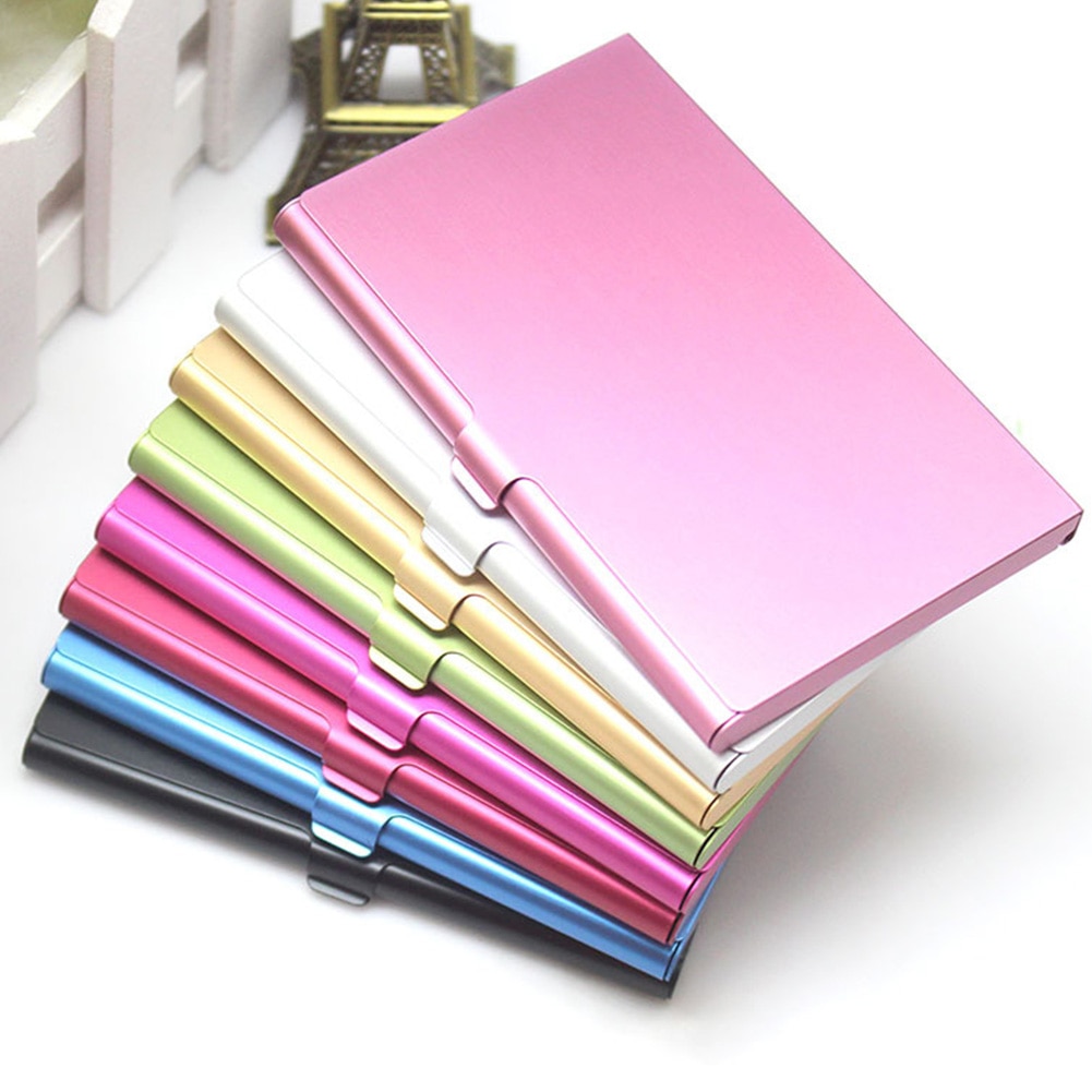 Men Business Flip Card Case Portable Stainless Steel Aluminum Card Holder Metal Box Cover Women Credit Business Card Holder Case