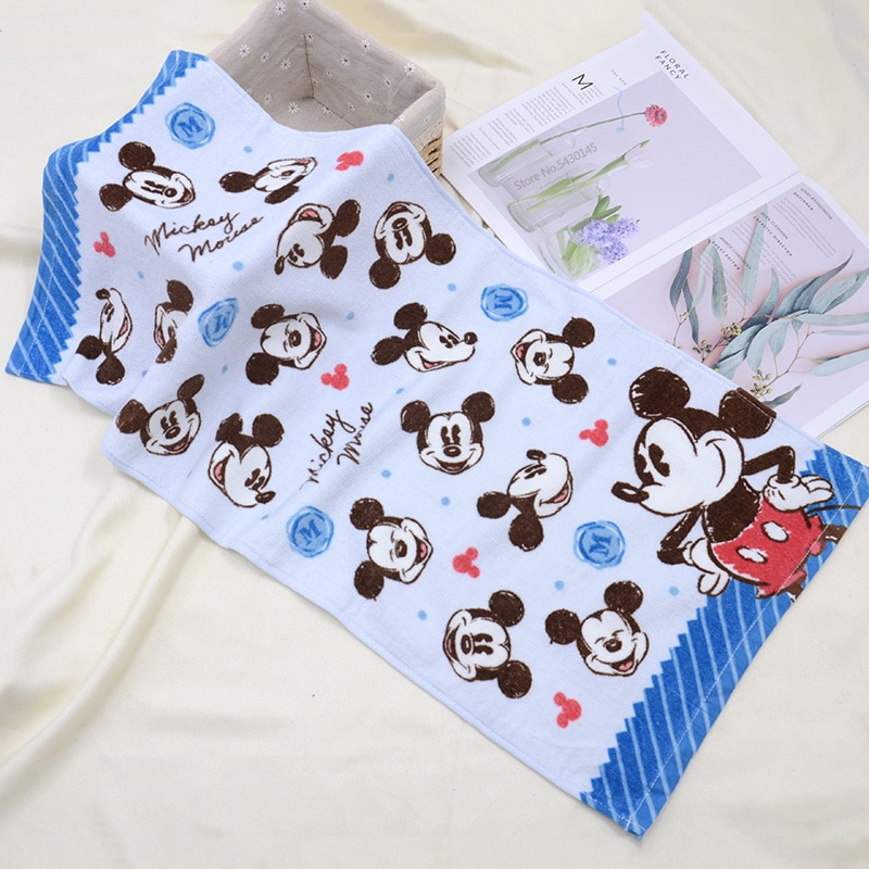 Disney Mickey Mouse Cartoon Cotton Face Hand Towel Soft Hand Washing Kindergarten Adult Boy Girl Children's Gift 35x75cm