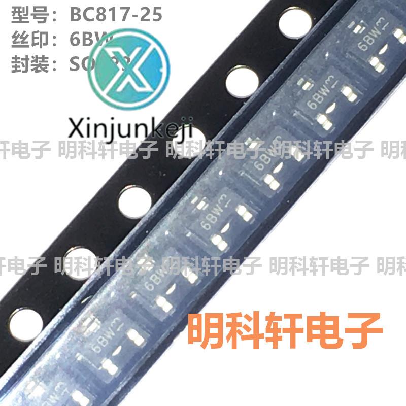 100pcs orginal new BC817-25 silk screen 6BW SOT23 45V/500mA NPN transistor SMD transistor