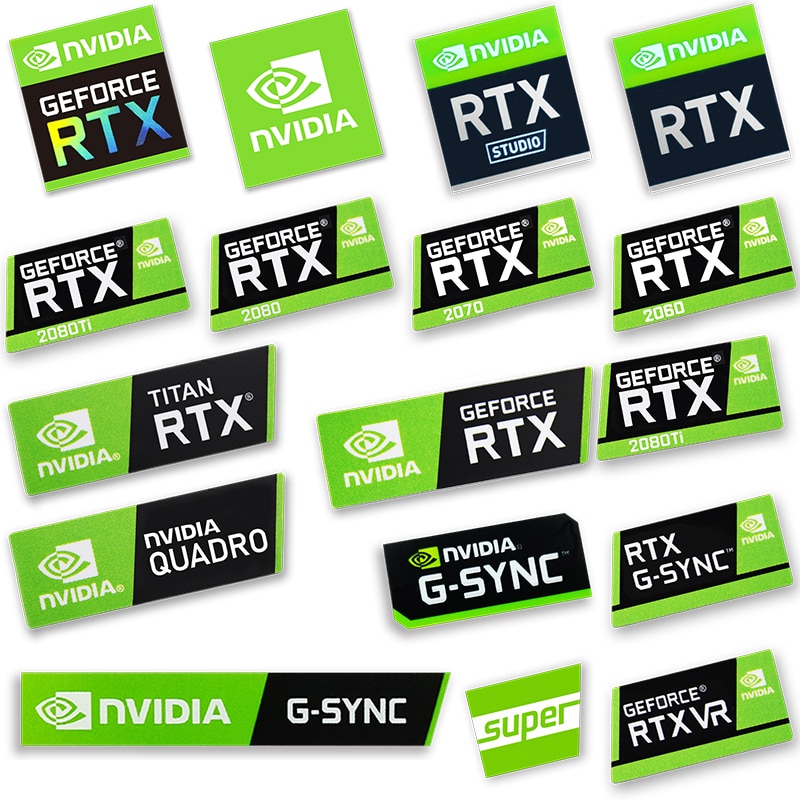Hot Sale Graphics Card Sticker RTX 2080Ti 2070 2060 TITAN VR GTX 1650 1660Ti Label