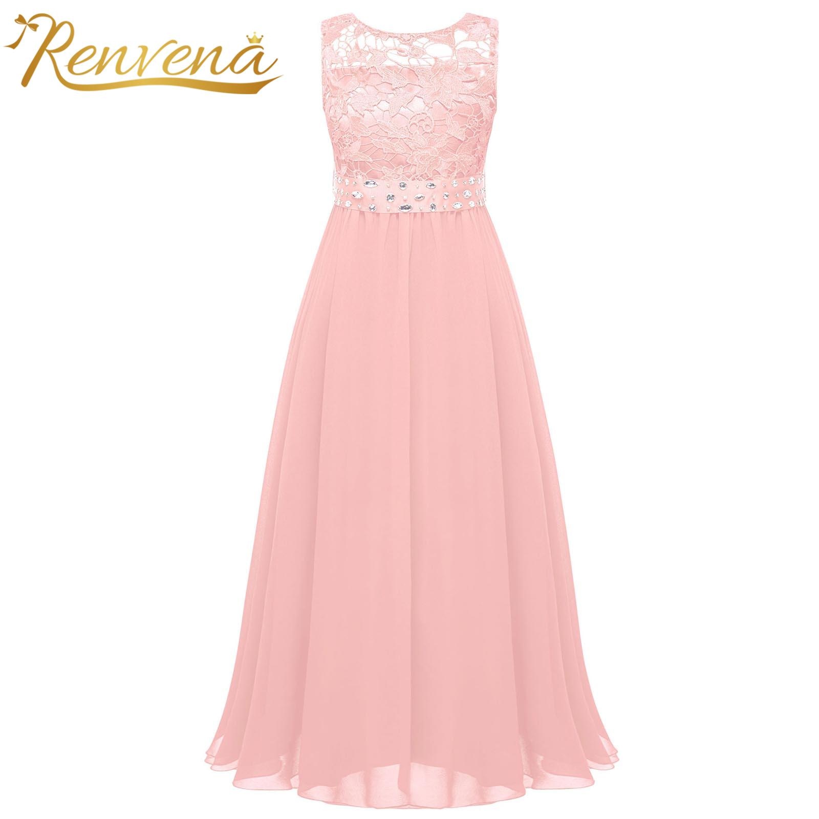 Kids Dress Elegant Lace Birthday Party Flower Girls Dress for Evening Prom Gown First Communion Dress Pageant Wedding vestidos