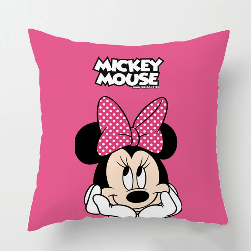 Disney Cartoon Mickey Minnie Mouse Boys Girl Cushion Cover Home Decoration Fairy Tale Princess Hero Heroine Pillowcase 45x45cm
