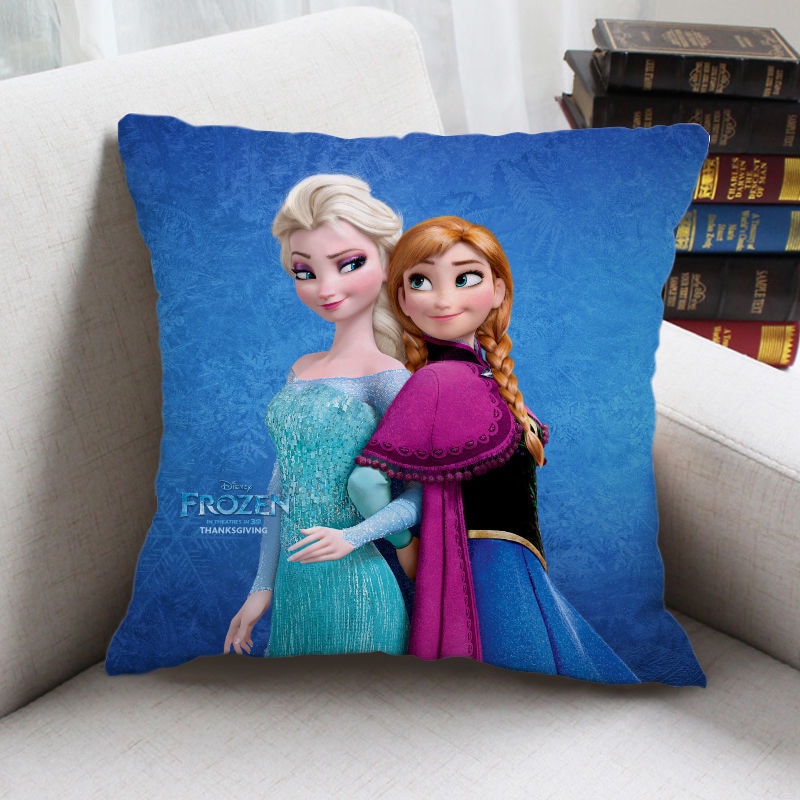 Disney Elsa Princess Pillowcase Cartoon Cushion Cover Home Decorative Pillow Case Girl Gift 40x40cm