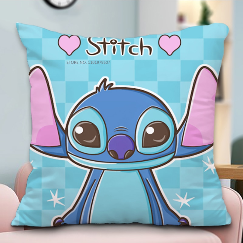 Disney Stitch Cartoon Children's Bedroom Pillow Case Cushion Cover Kindergarten Boys and Girls Birthday Christmas Gift 40x4