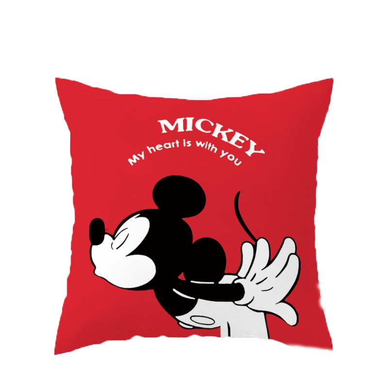 Disney Pillow Cover Car Sofa Pillow Cushion Cover Mickey Minnie Mouse Children Boy Girl Gift 40x40cm