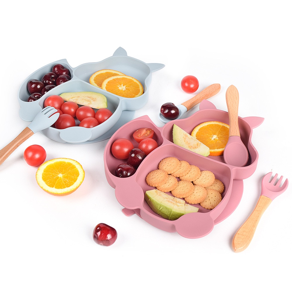 Baby Silicone Complementary Food Bowl Baby Silicone Children's Dinner Plate BPA Free Baby Stuff Feeding Plate