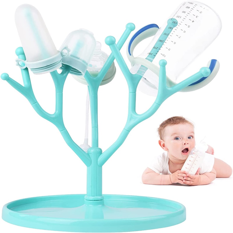 Multifunctional Infant Bottle Drying Rack Baby Bottle Rack Detachable Bottle Nipple Drain Rack Soild Color Safety Environmental