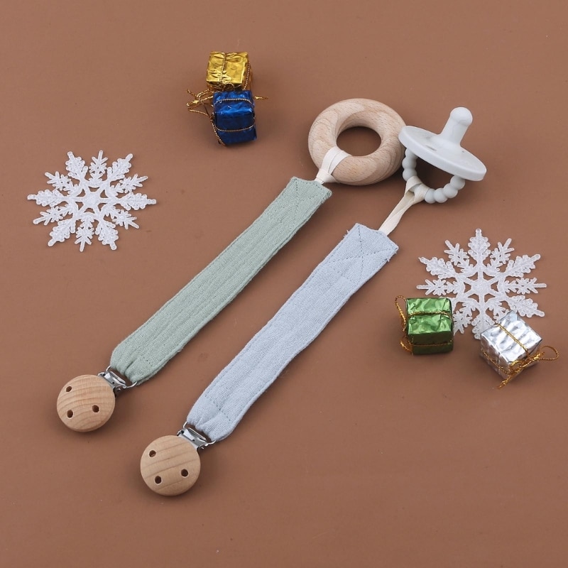 634F 5pcs Infant Dummy Pacifier Clips Soft Cotton Soother Holder Nursing Teether Dummy Clip Nipple Holder Baby Pacifier Chain
