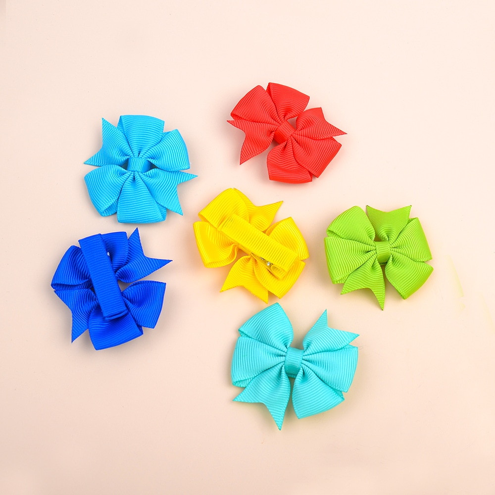 2 Inches Candy Color Baby Mini Small Bowknot Hair Clips For Cute Girls Safety Hairpins Barrettes Headwear Kids Hair Accessories