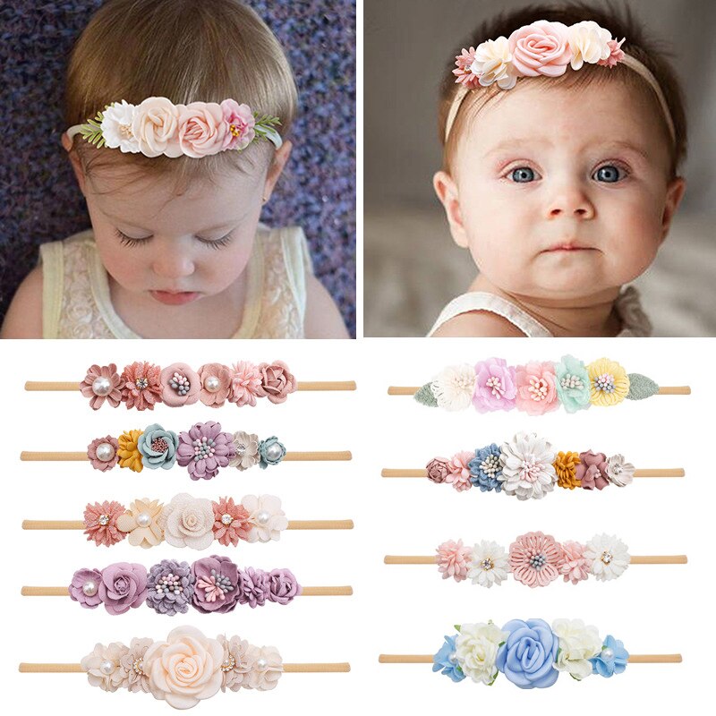 Baby Girl Chiffon Headband Cute Baby Elastic Hair Band Newborn Head Flower Toddler Headband Headwear 0-2Years Kids Accessories