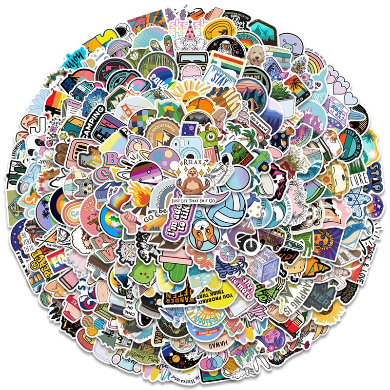 300PCS/lot Cartoon Nature Animal Graffiti Stickers Luggage Moto Car Suitcase Laptop Skateboard Waterproof Sticker Gift For Child