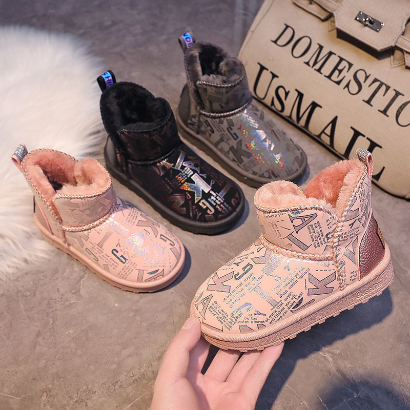 Winter Kids Snow Boots Thick Children Cotton Shoes Warm Soft Bottom Boys Girls Short Boots Plus Velvet Baby Toddler Boots