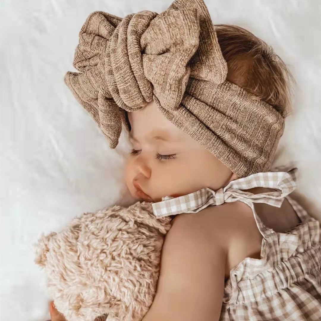 Knitted Baby Headbands for Girls Hair Accessories Bow Hairband Turban for New Born Girl Items Hair Band Kids Headwear