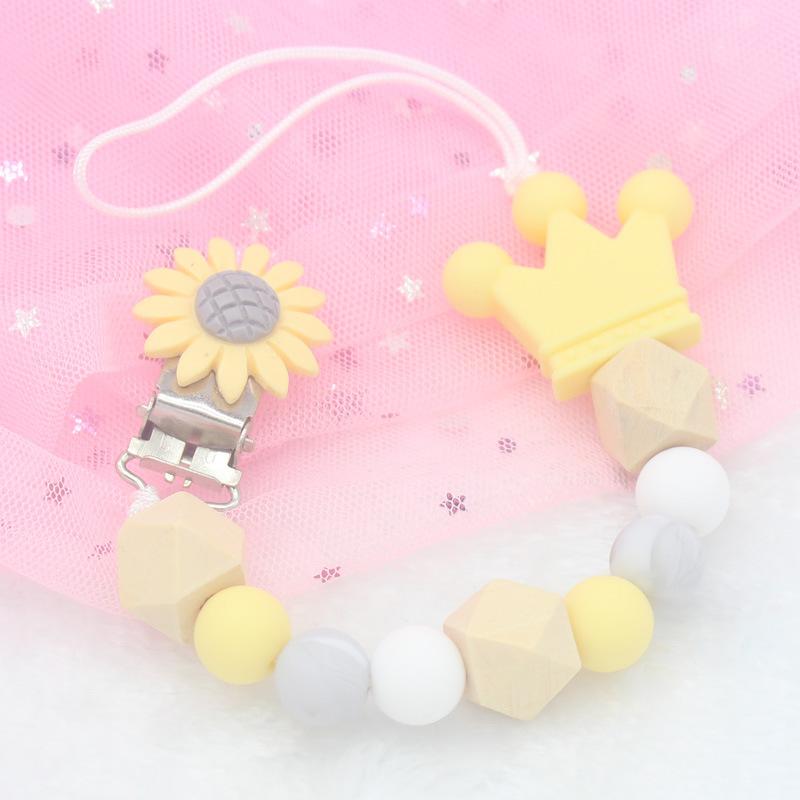 New Dummy Clips Pacifier Clips Holder Baby Silicone Rainbow Pacifier Holder Chain Baby Teether Gift Clip Pacifier Gifts